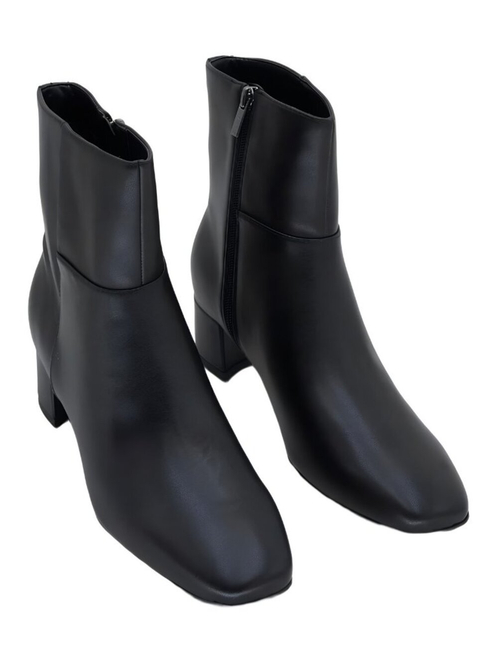 Calvin Klein Womens Parry 2 Inch Block Heeled Bootie Black Smooth Sz 8M